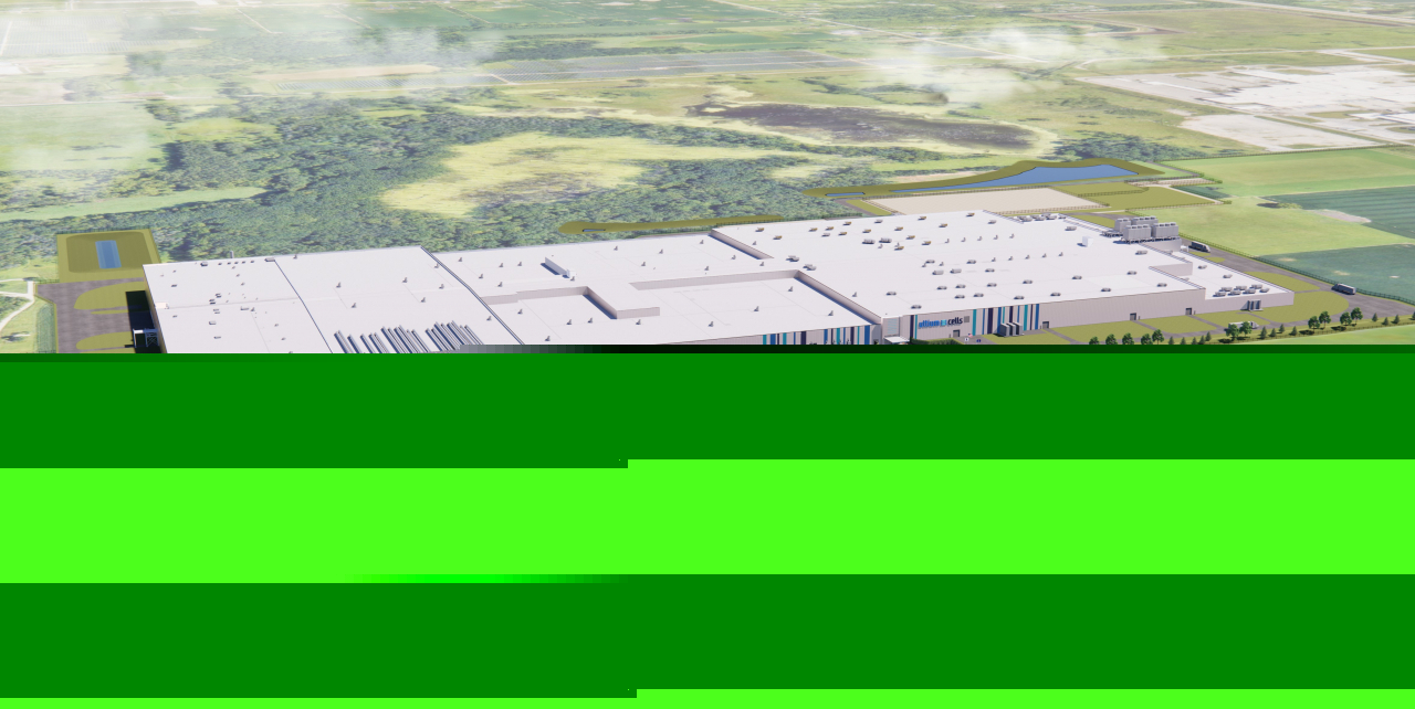 A rendering image of the third Ultium Cells battery plant in Lansing, Michigan (Ultium Cells)