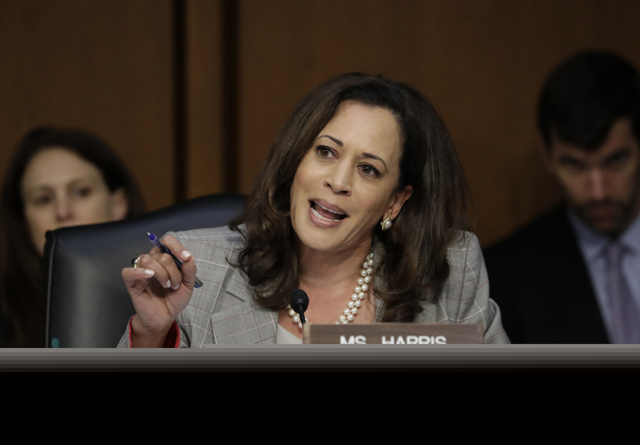 Sen. Kamala Harris, D-Calif., speaks before the Senate Select Committee on Intelligence on Capitol Hill, June 13, 2017, in Washington. (AP)