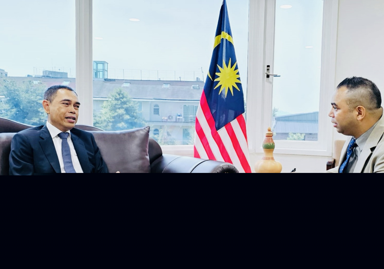 Malaysia’s newly Ambassador to Korea, Mohd Zamruni Khalid(left) speaks in an interview with The Korea Herald at the Malaysian Embassy in Seoul. (Sanjay Kumar/ The Korea Herald)
