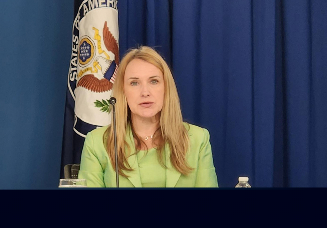 Camille Dawson, deputy assistant secretary of state for East Asian and Pacific affairs, speaks during a press briefing at the Foreign Press Center in Washington on Tuesday. (Yonhap)